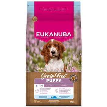 Krmivo EUKANUBA Grain Free Puppy Small & Medium rich in ocean fish 3kg-KS