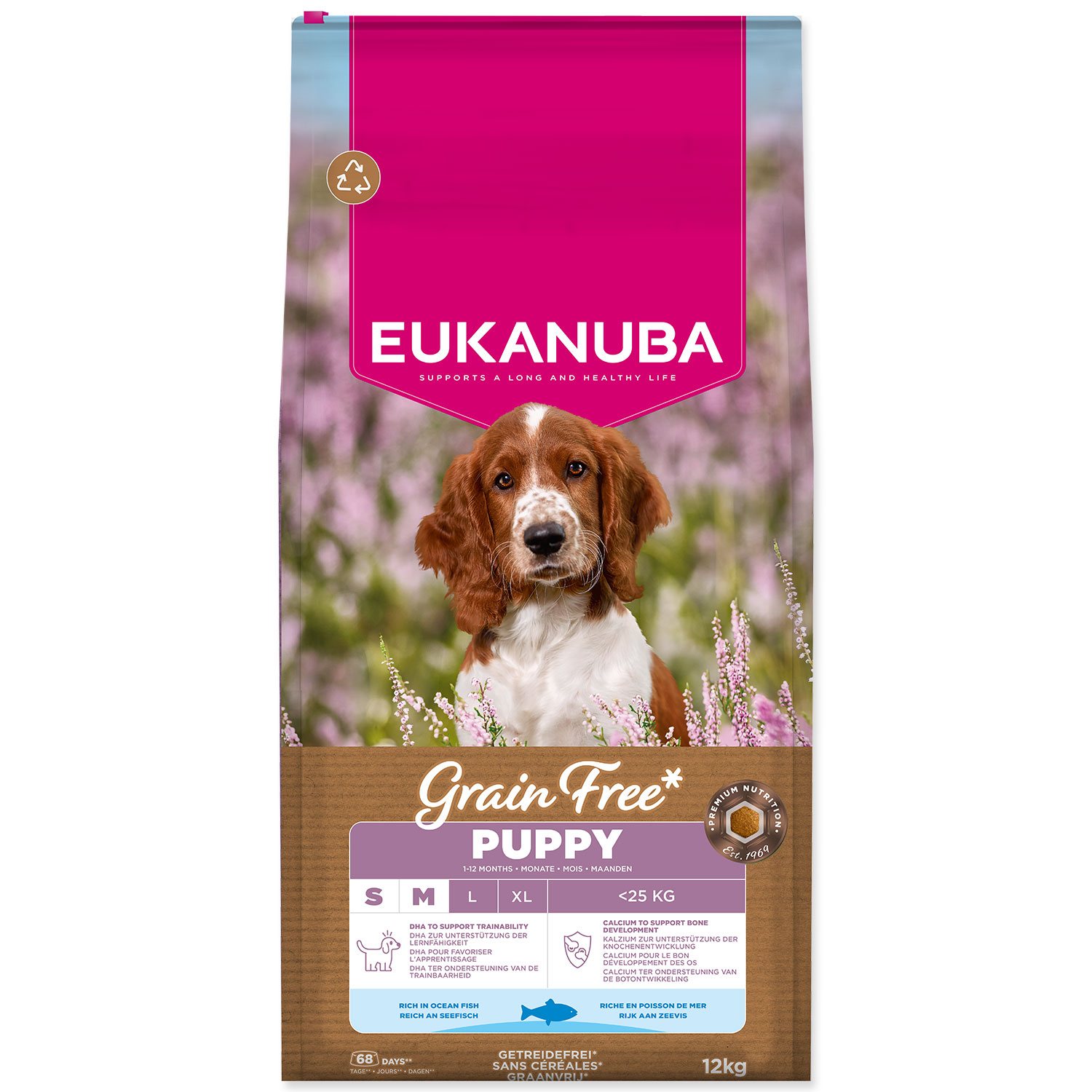 Krmivo  EUKANUBA Grain Free Puppy Small & Medium rich in ocean fish 12kg-KS
