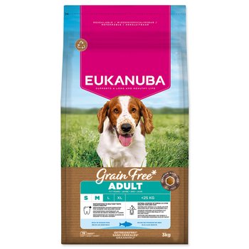 Krmivo EUKANUBA Grain Free Adult Small & Medium rich in ocean fish 3kg-KS