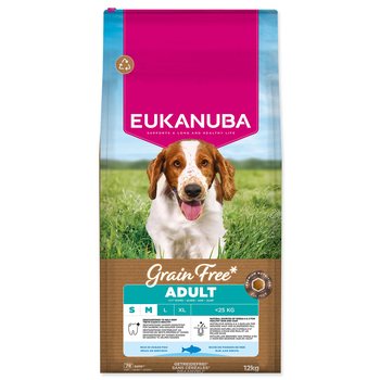 Krmivo EUKANUBA Grain Free Adult Small & Medium rich in ocean fish 12kg-KS