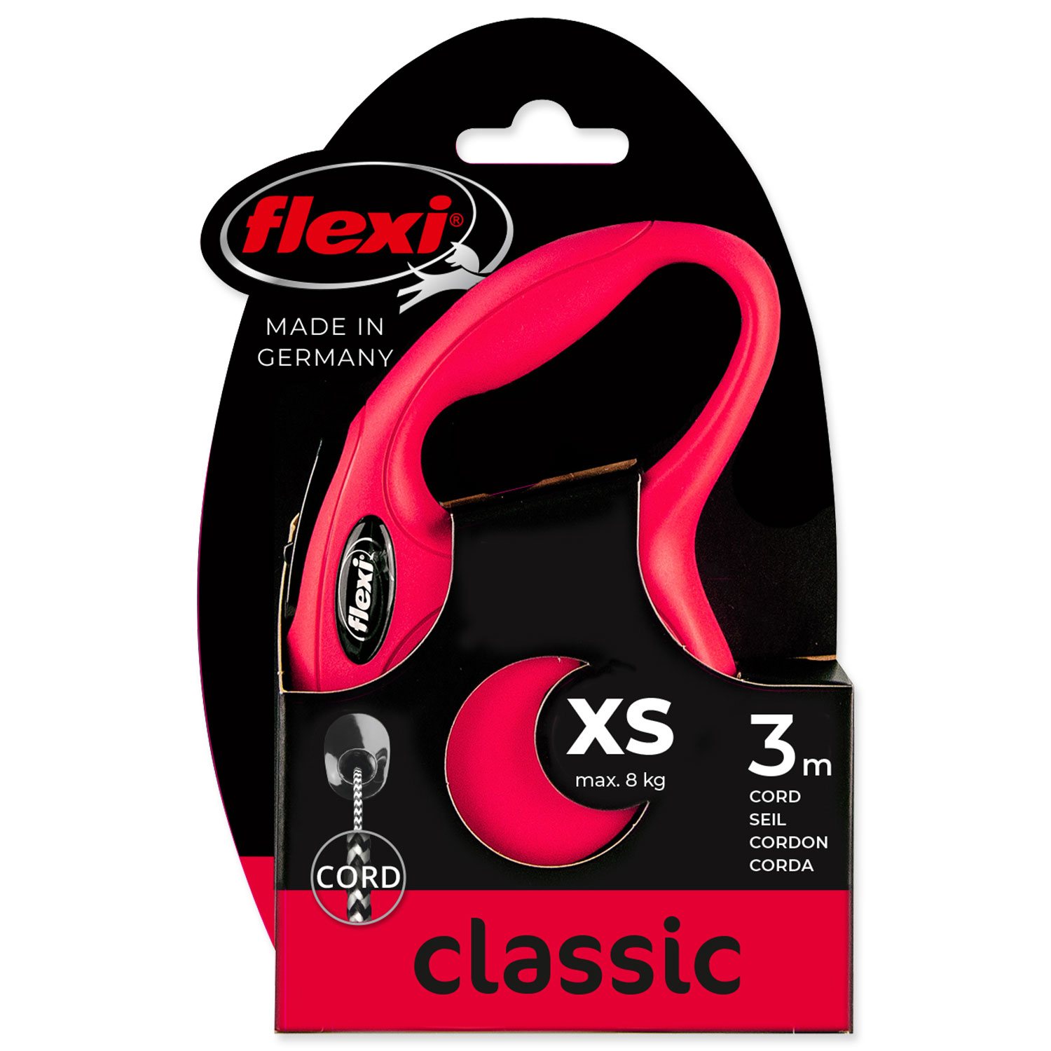Vodítko Flexi Classic New lanko XS červené 3m-KS
