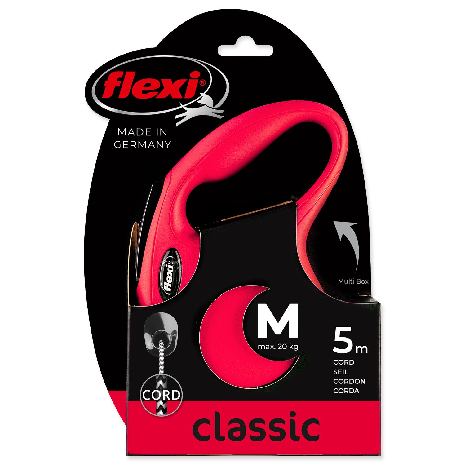 Vodítko Flexi Classic New lanko M červené 5m-KS