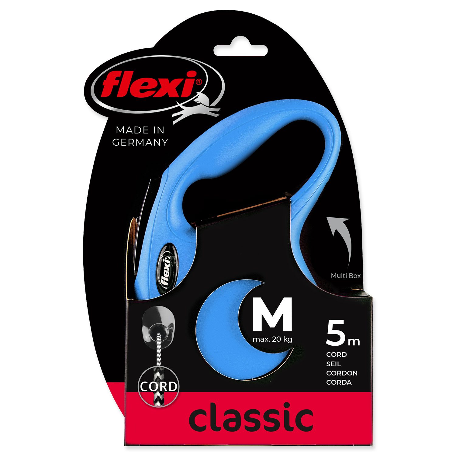 Vodítko Flexi Classic New lanko M modré 5m