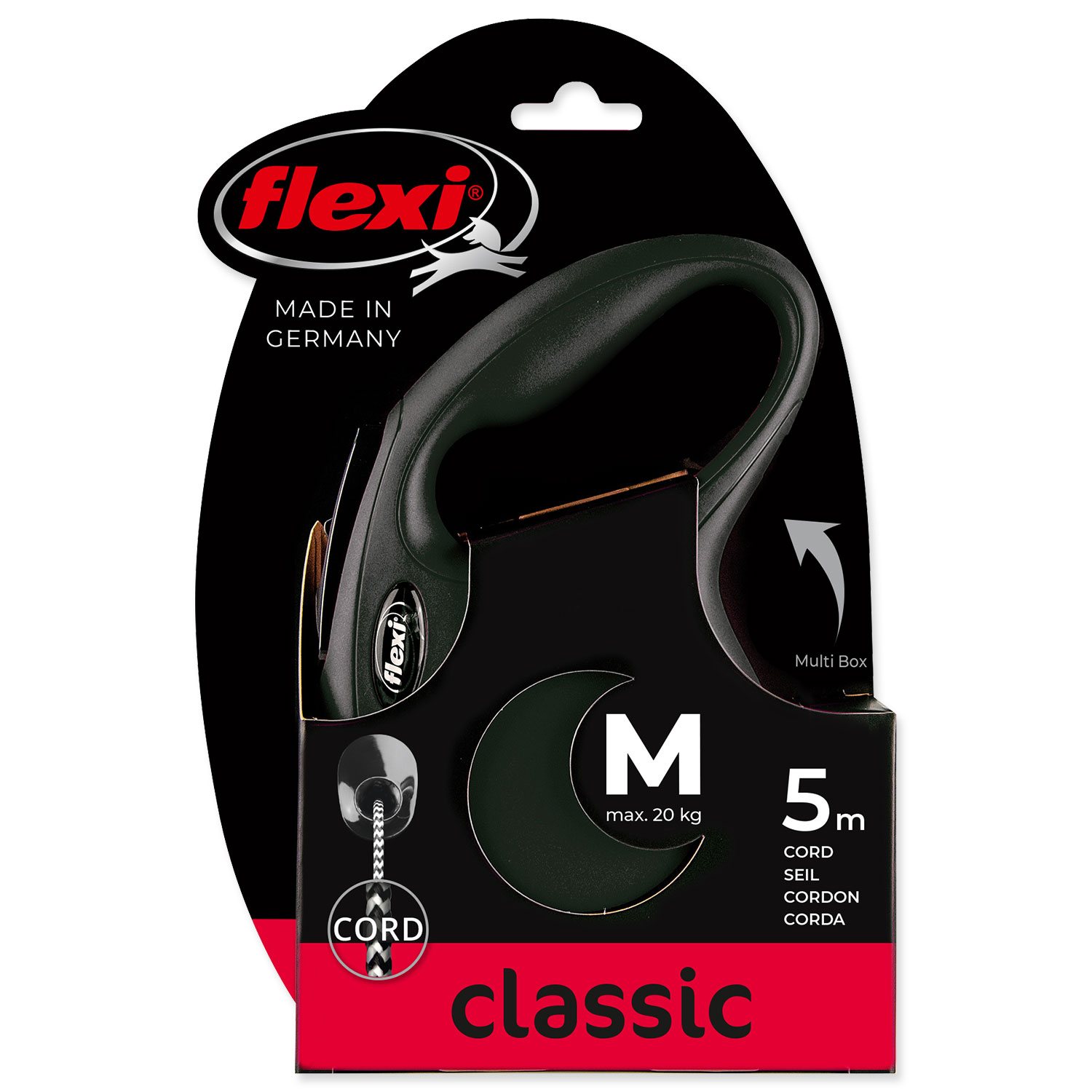 Vodítko Flexi Classic New lanko M černé 5m-KS