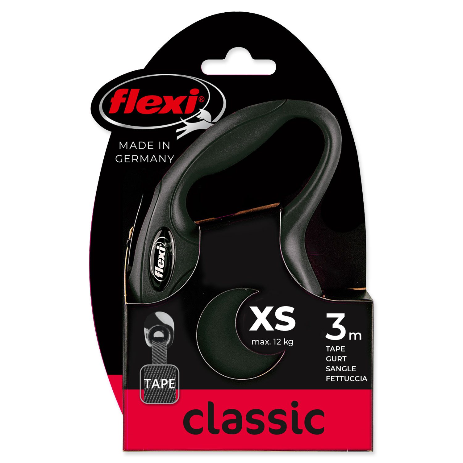 Vodítko Flexi Classic New páska XS černé 3m-KS