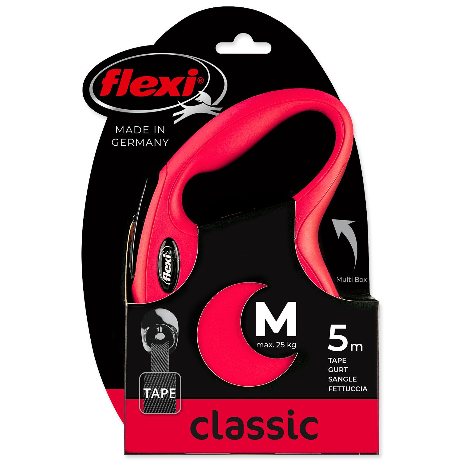 Vodítko Flexi Classic New páska M červené 5m-KS