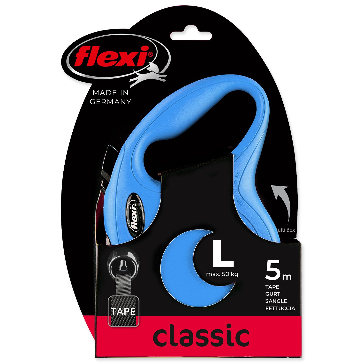 Vodítko Flexi Classic New páska L modré 5m-KS