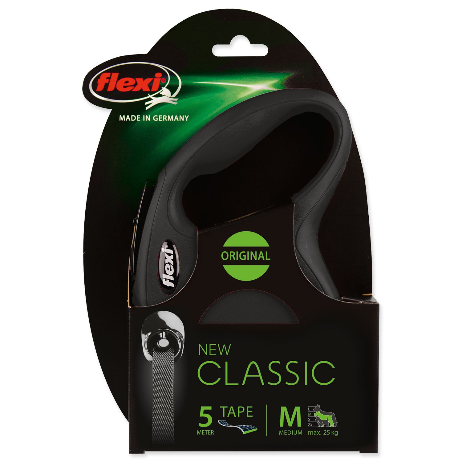 Vodítko Flexi Classic New páska M černé 5m-KS