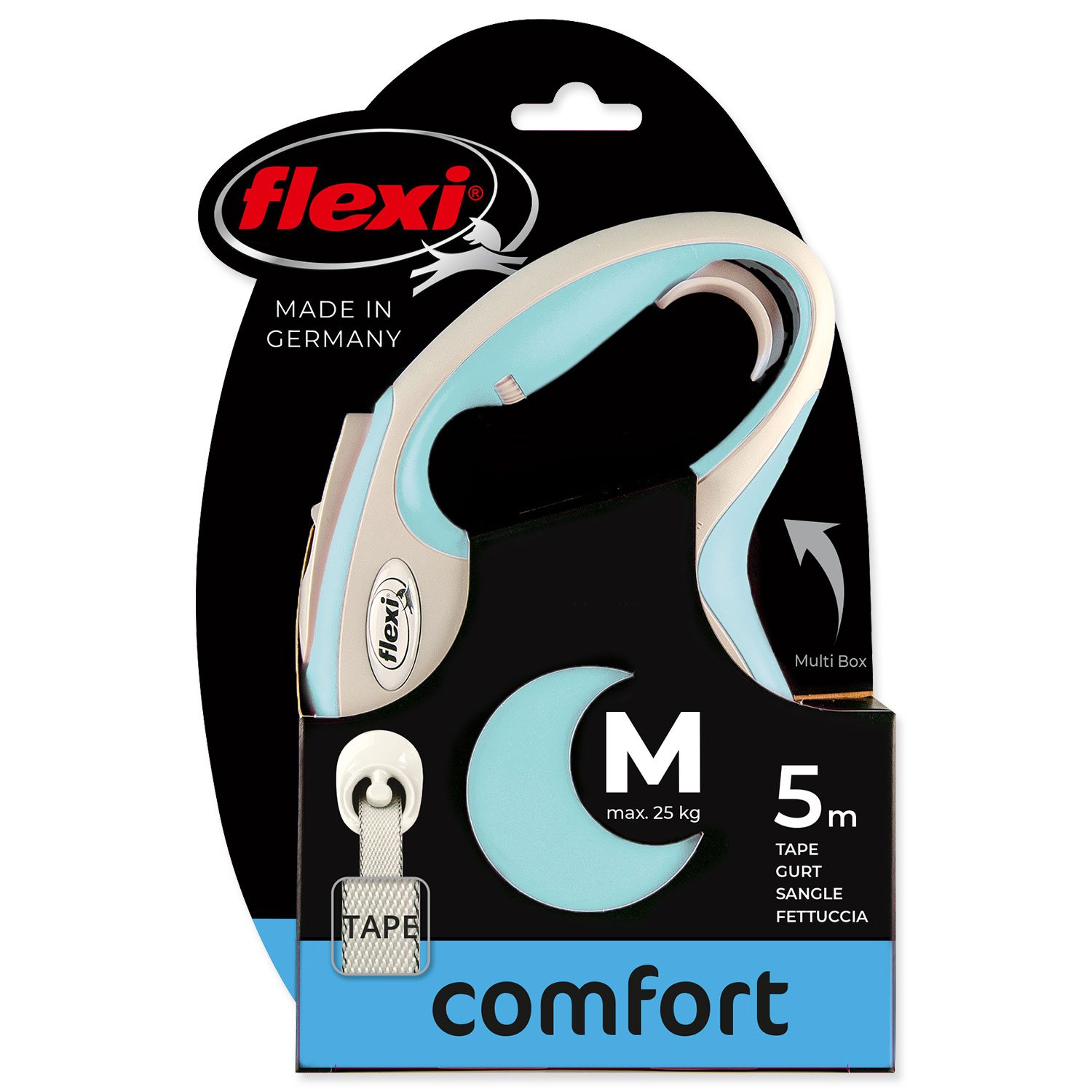 Vodítko Flexi New Comfort páska M světle modré 5m-KS