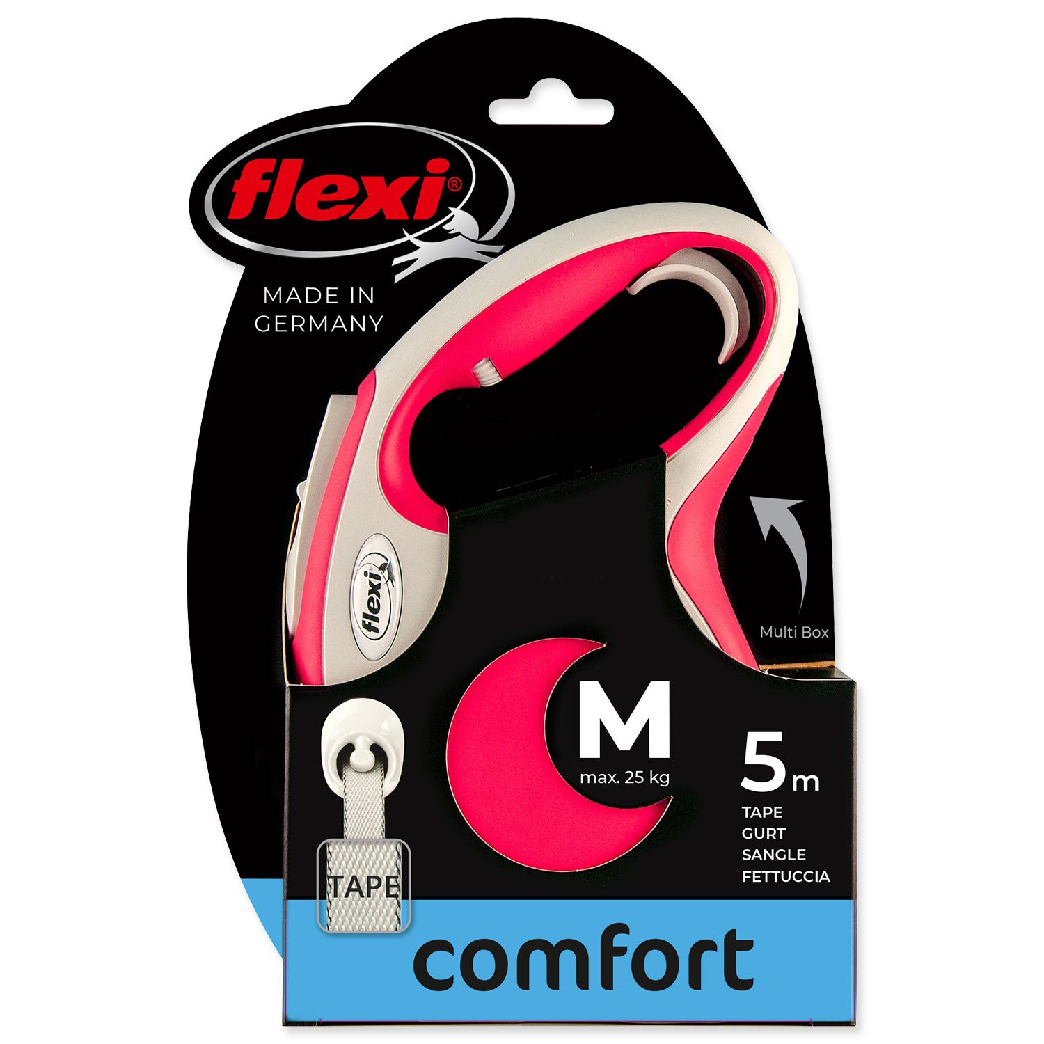 Vodítko Flexi New Comfort páska M červené 5m-KS