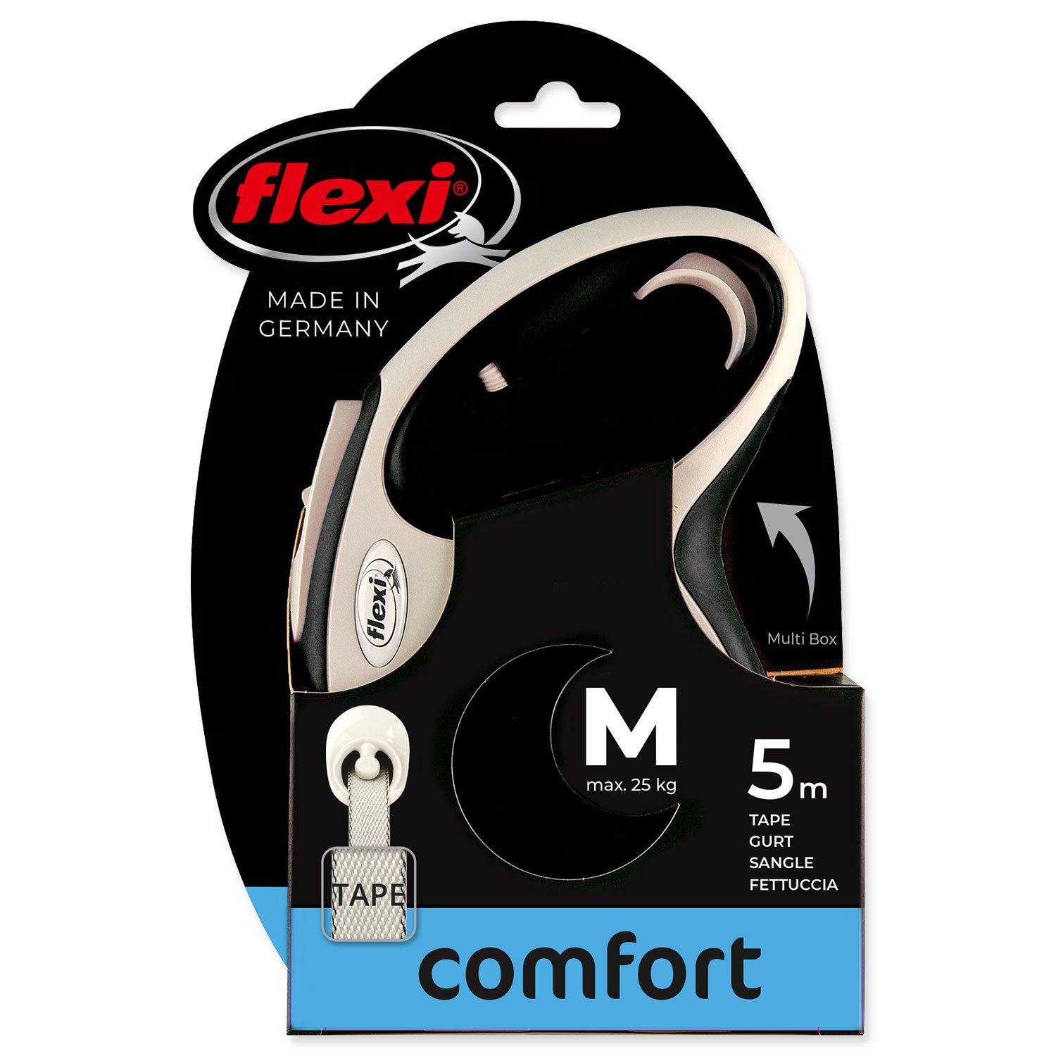 Vodítko Flexi New Comfort páska M černé 5m-KS