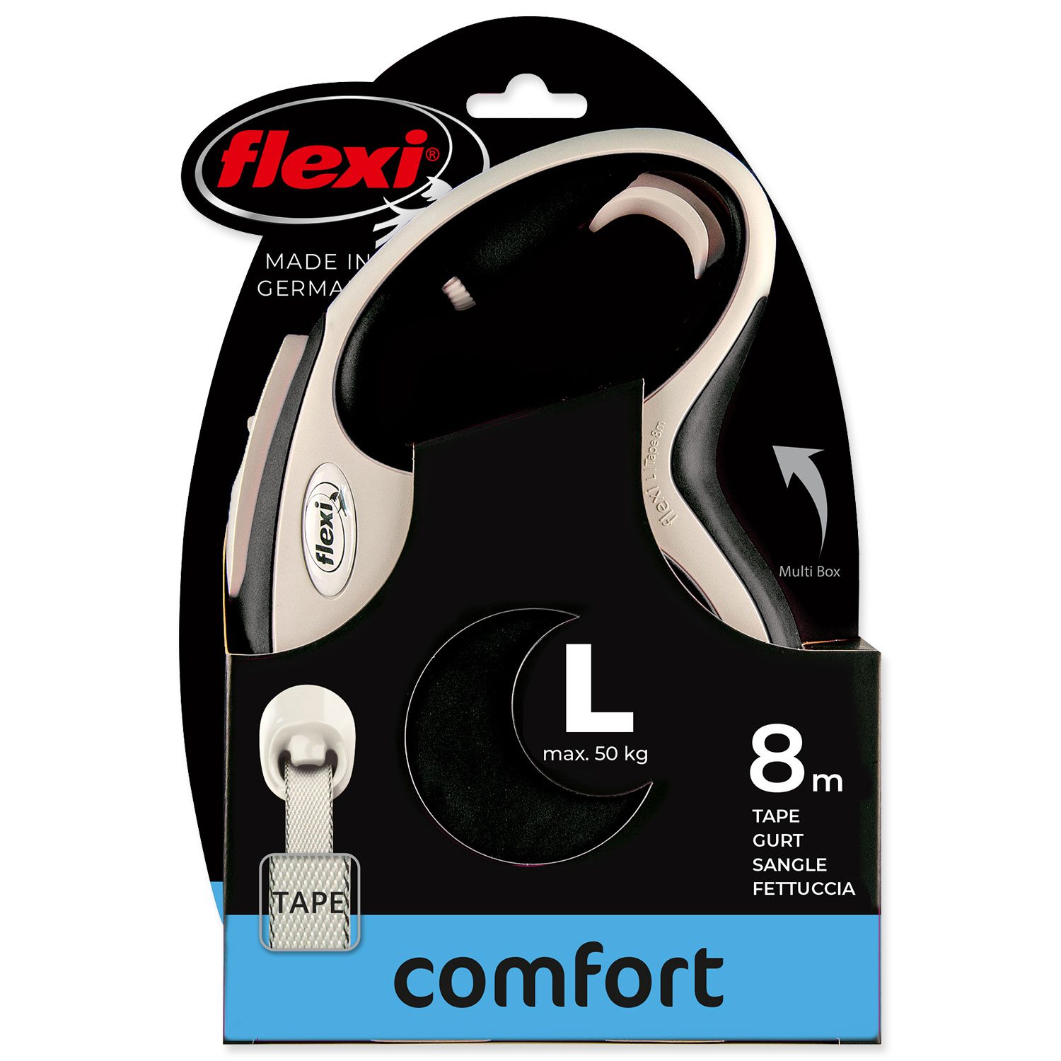 Vodítko Flexi New Comfort páska L černé 8m-KS