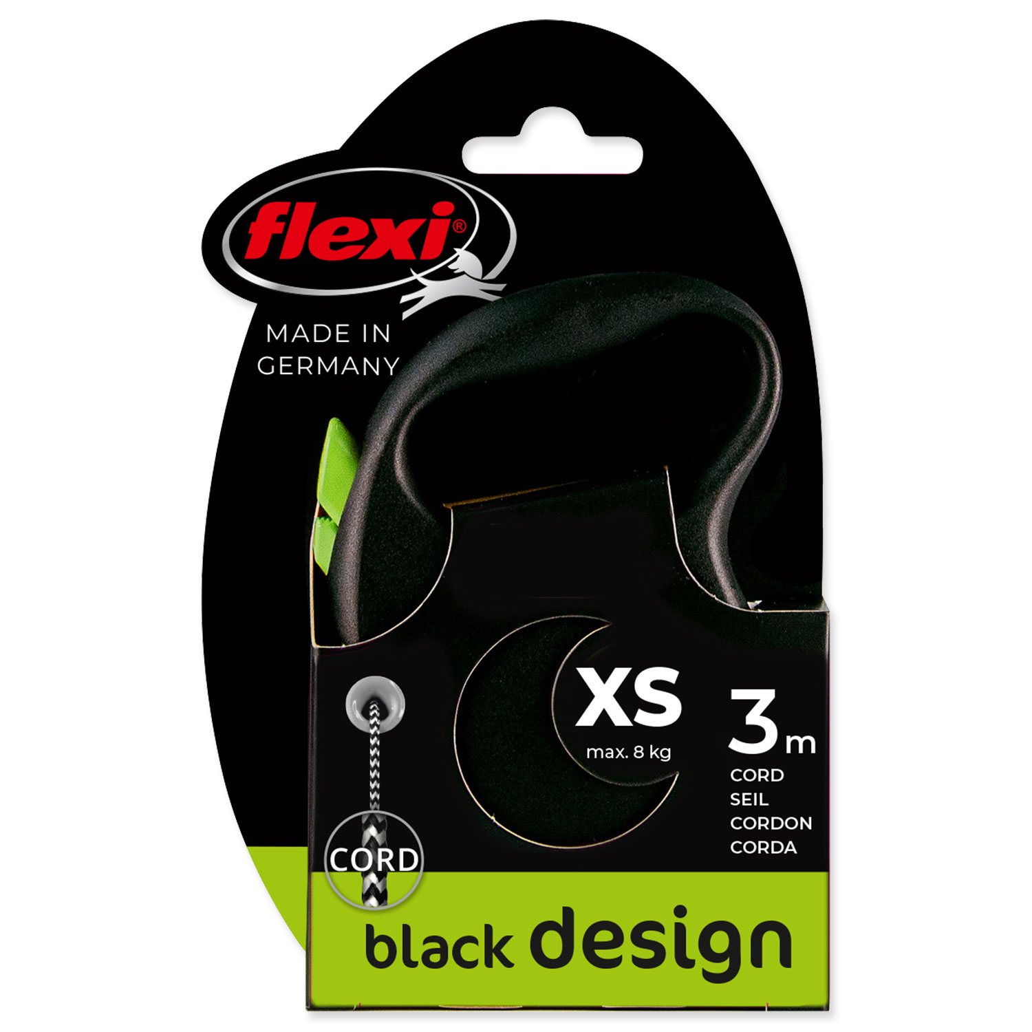 Vodítko Flexi Black Design lanko XS zelené 3m-KS