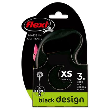 Vodítko Flexi Black Design lanko XS růžové 3m-KS