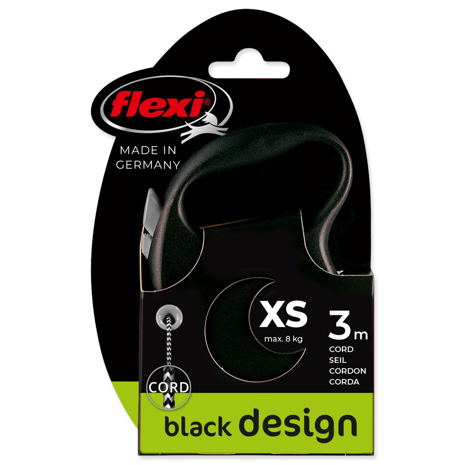 Vodítko Flexi Black Design lanko XS černé 3m-KS