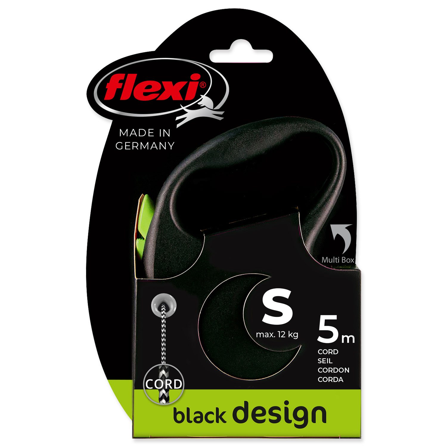 Vodítko Flexi Black Design lanko S zelené 5m-KS