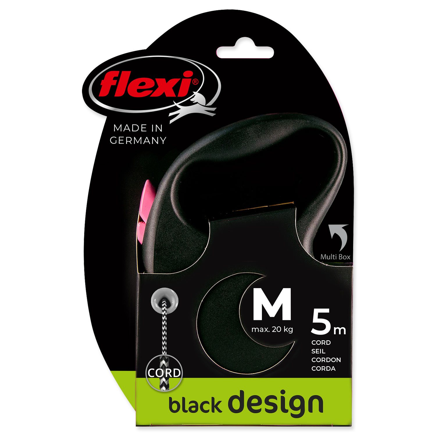 Vodítko Flexi Black Design lanko M růžové 5m-KS