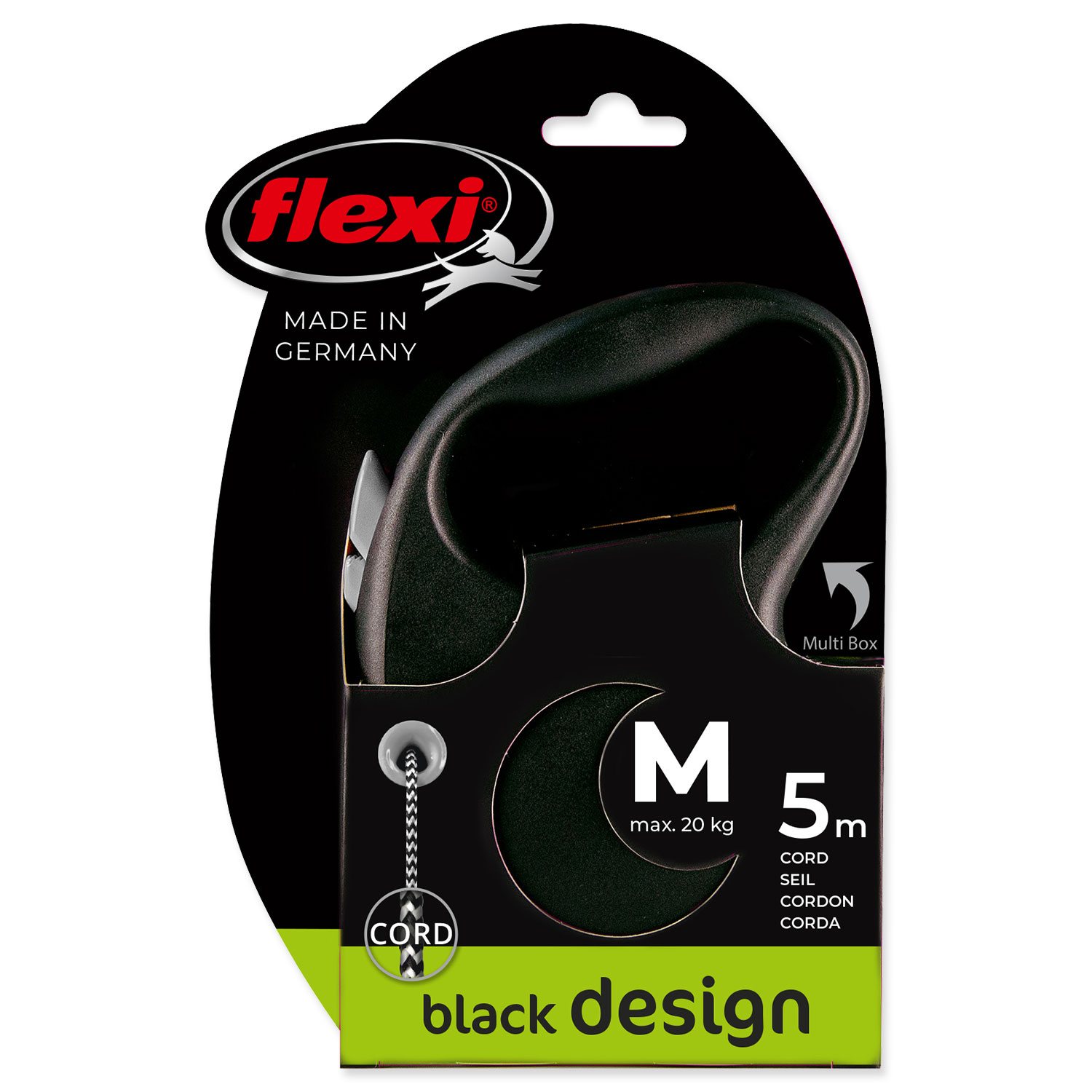 Vodítko Flexi Black Design lanko M černé 5m-KS