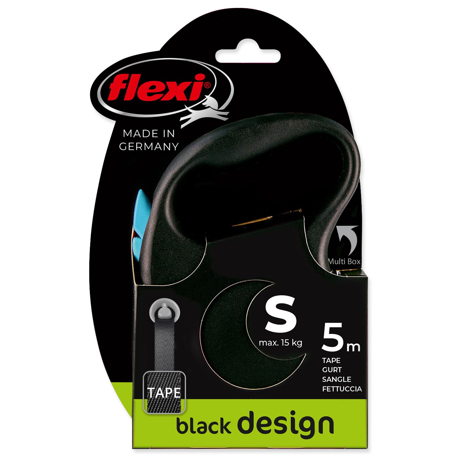 Vodítko Flexi Black Design páska S modré 5m-KS