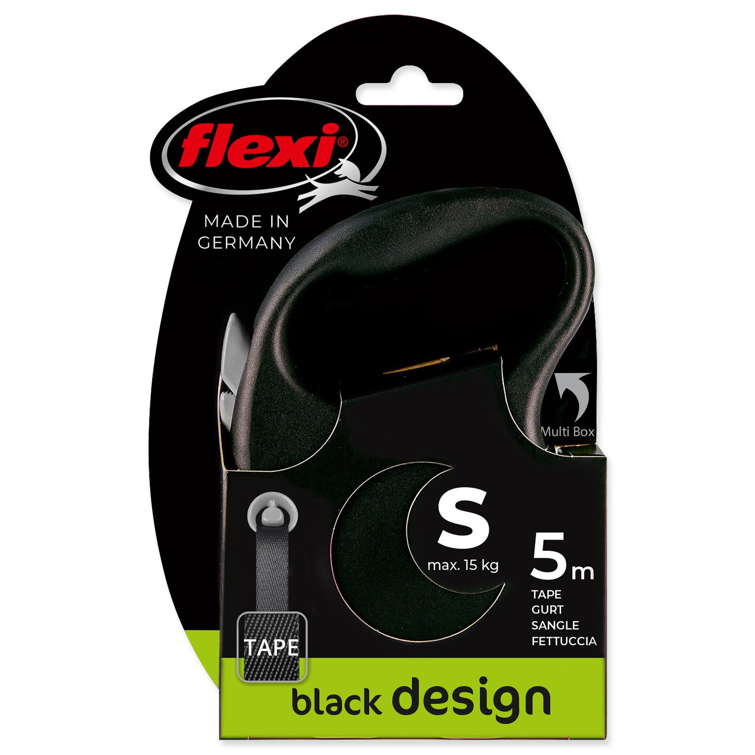 Vodítko Flexi Black Design páska S černé 5m-KS