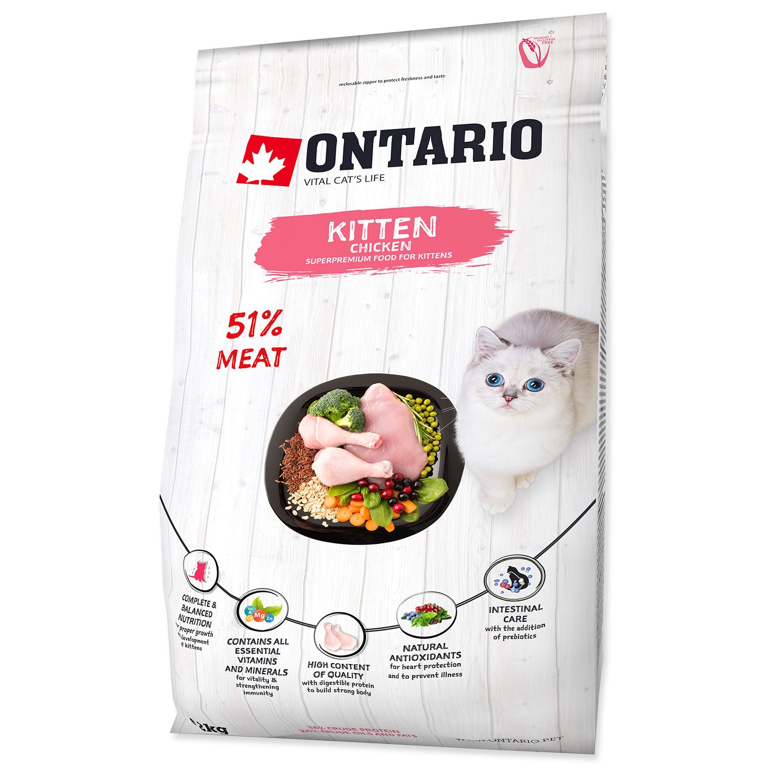 Krmivo Ontario Kitten Chicken 2kg-KS