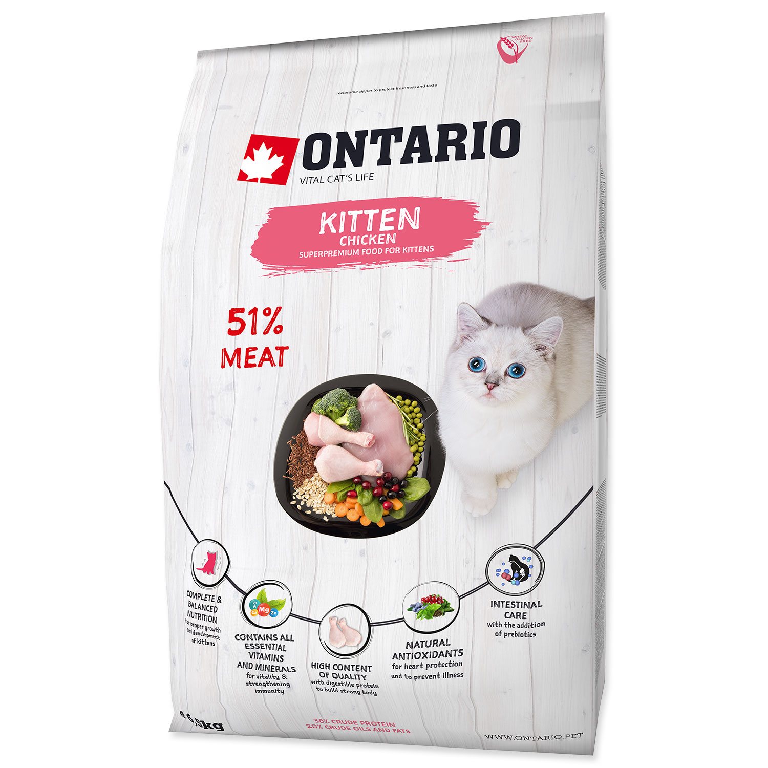 Krmivo Ontario Kitten Chicken 6,5kg-KS