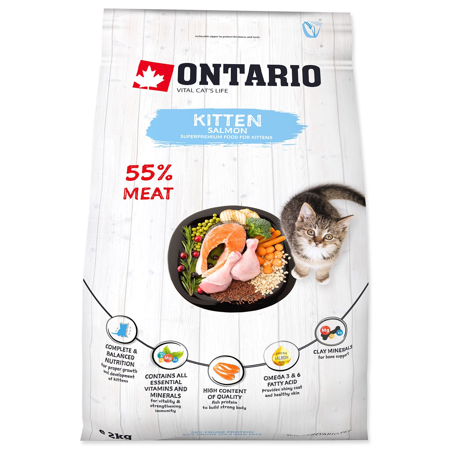 Krmivo Ontario Kitten Salmon 2kg-KS