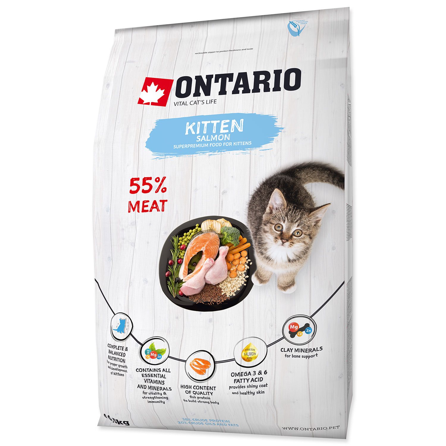 Krmivo Ontario Kitten Salmon 6,5kg-KS