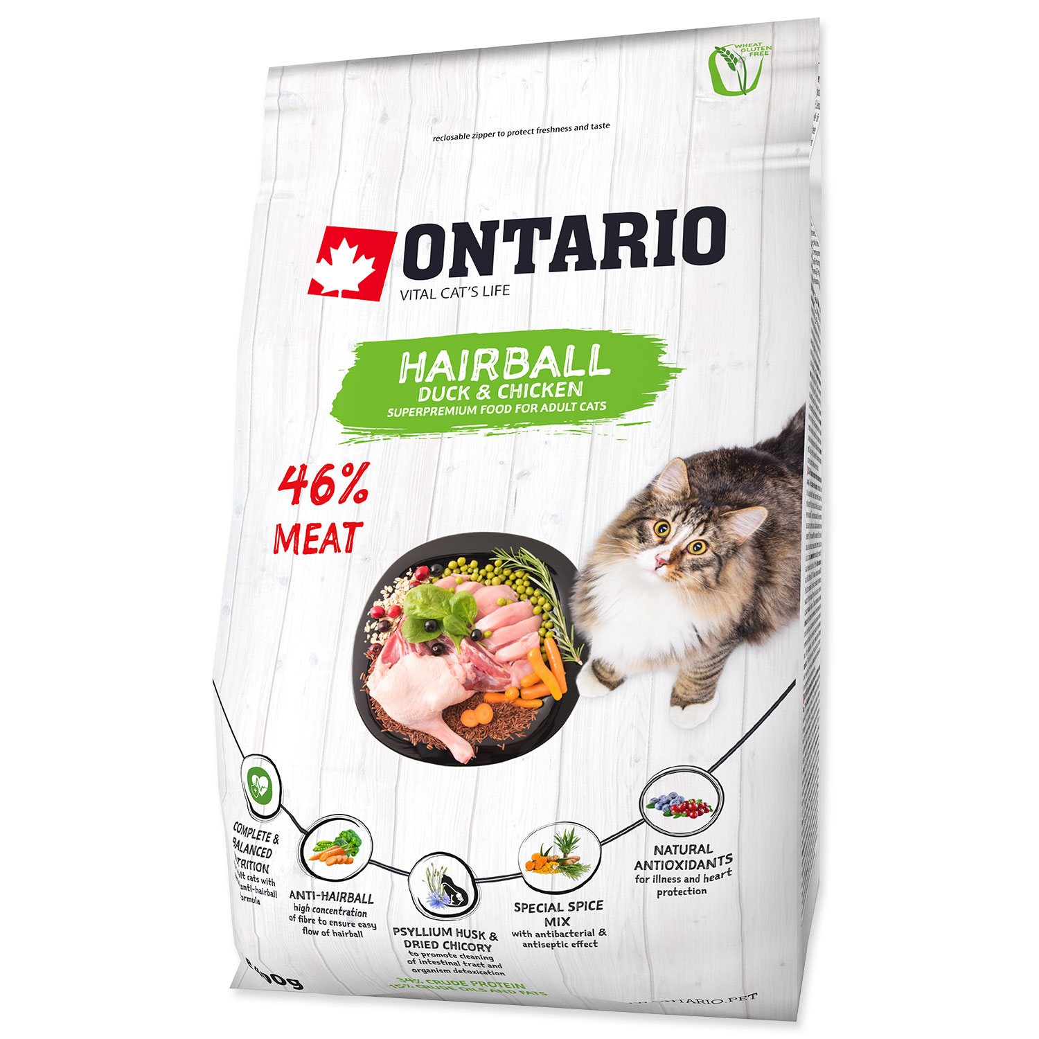 Krmivo Ontario Cat Hairball 0,4kg-KS