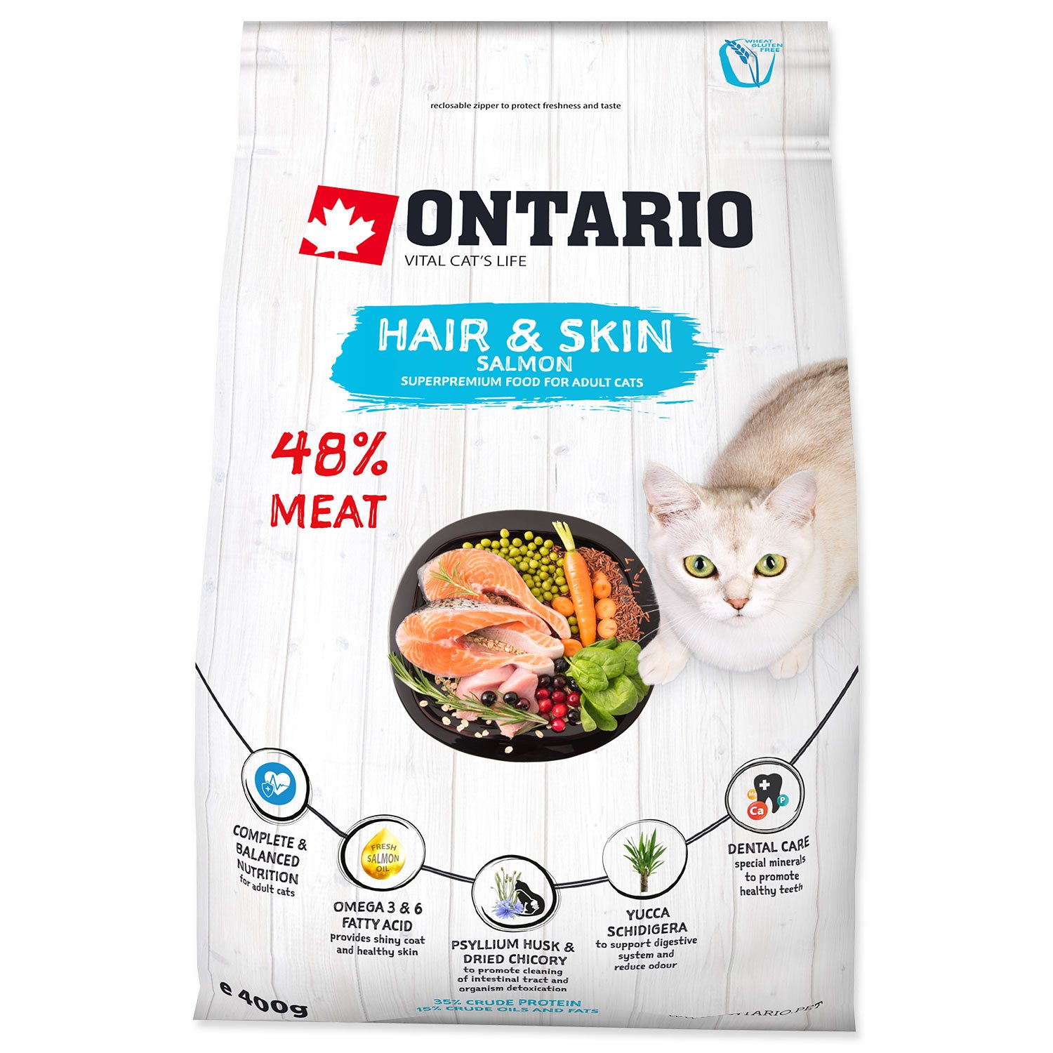 Krmivo Ontario Cat Hair & Skin 0,4kg-KS