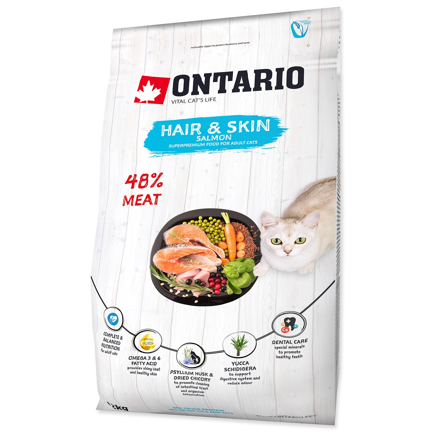 Krmivo Ontario Cat Hair & Skin 2kg-KS