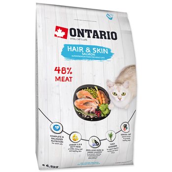 Krmivo Ontario Cat Hair & Skin 6,5kg-KS