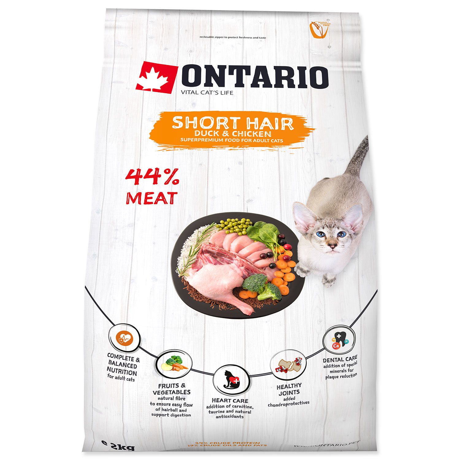 Krmivo Ontario Cat Shorthair 2kg-KS