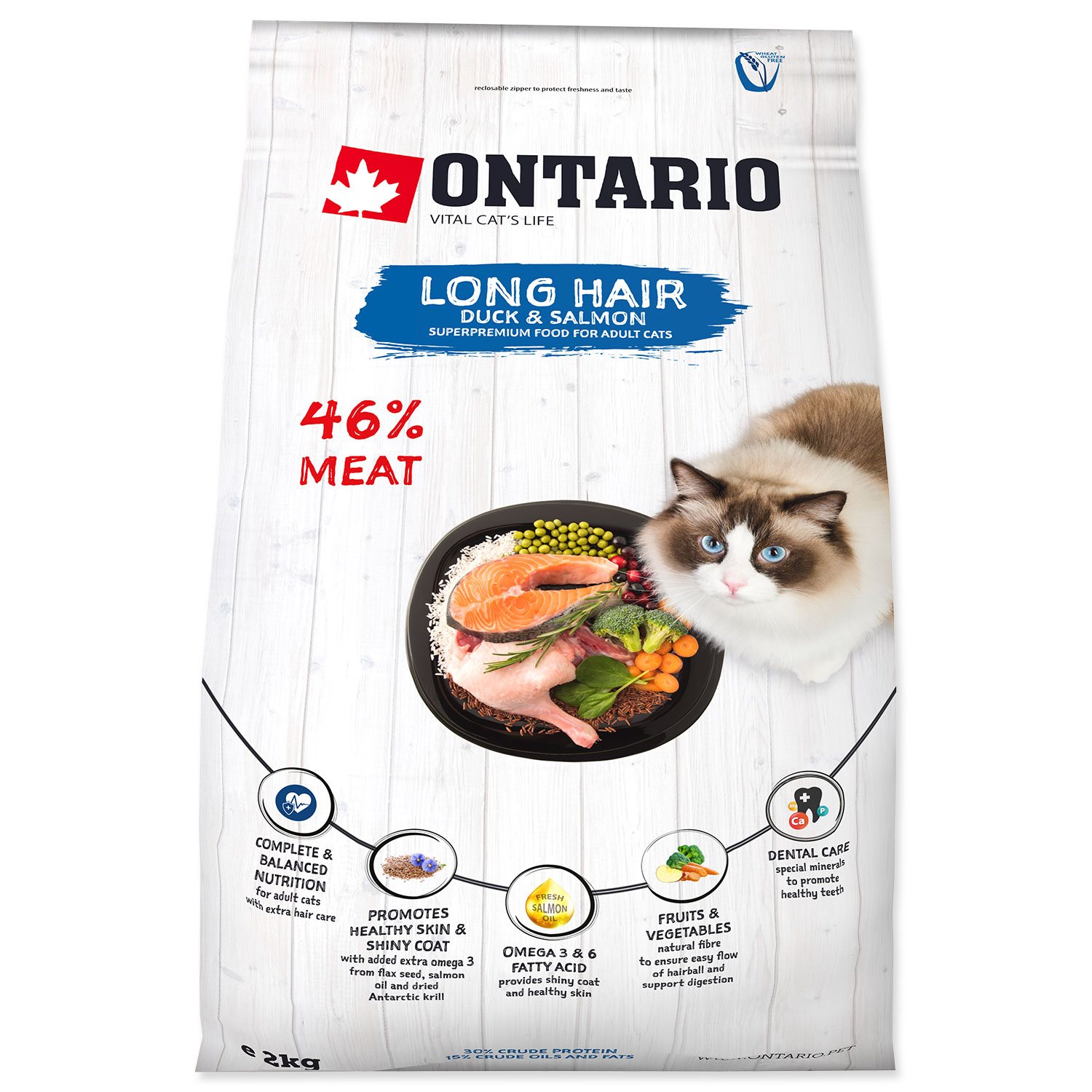 Krmivo Ontario Cat Longhair 2kg-KS