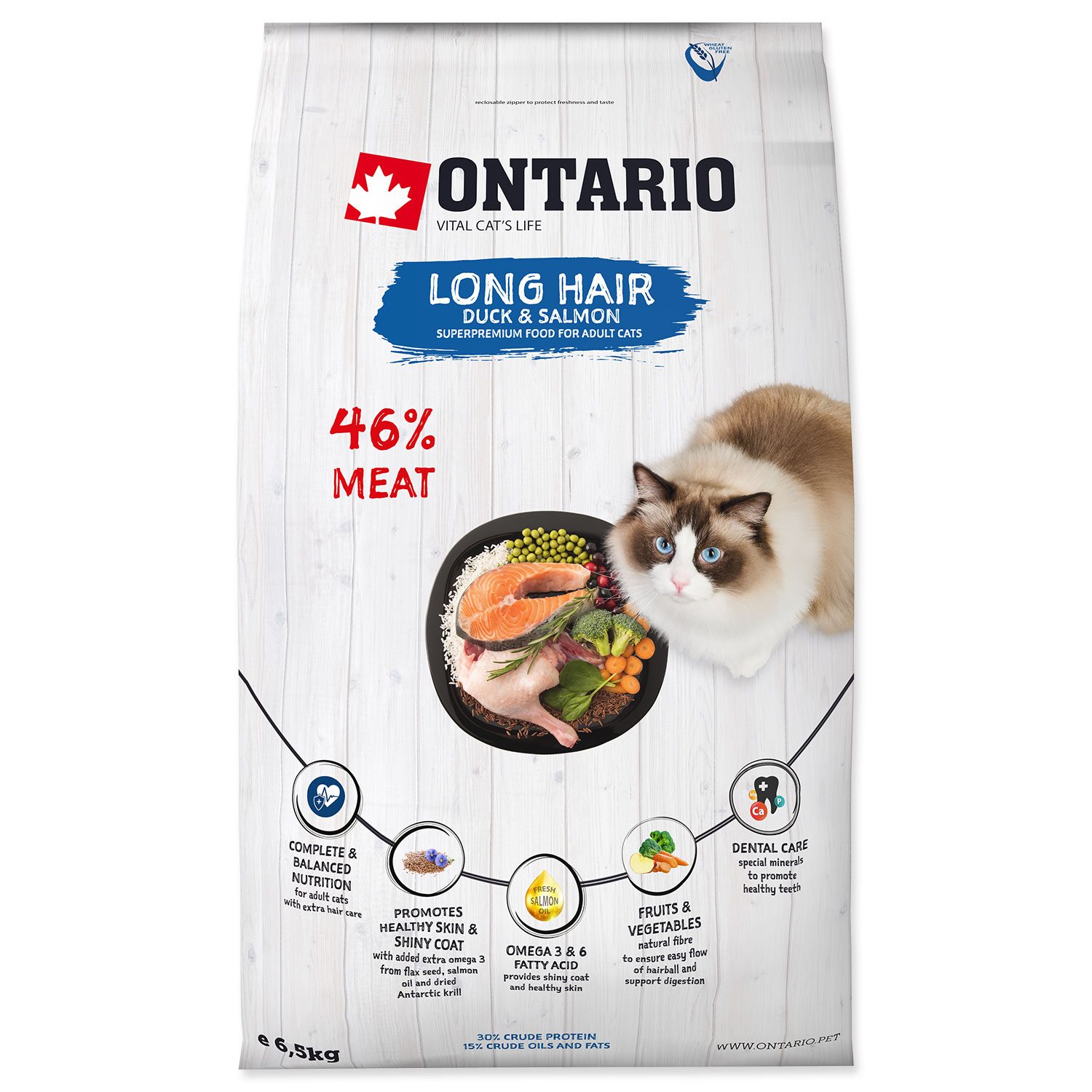Krmivo Ontario Cat Longhair 6,5kg-KS