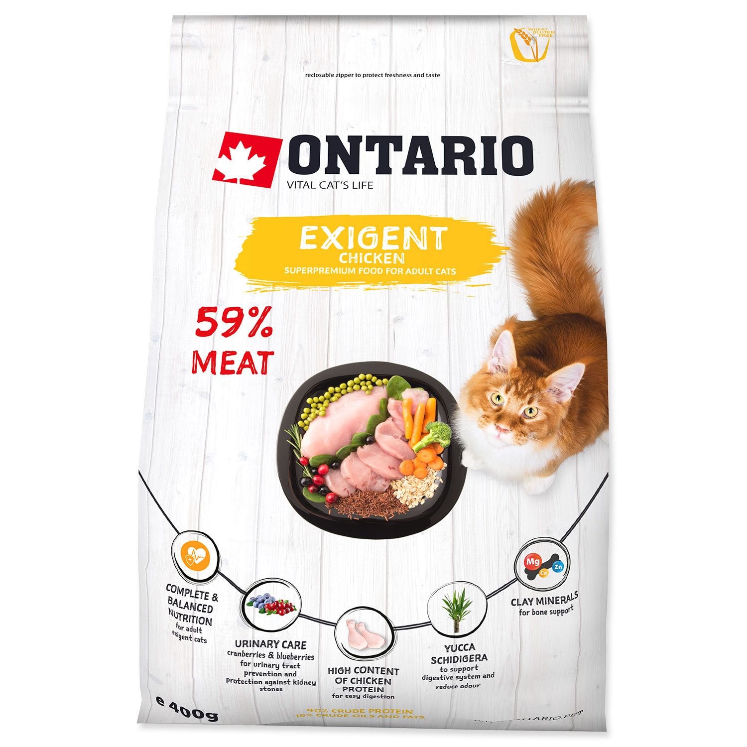 Krmivo Ontario Cat Exigent 0,4kg