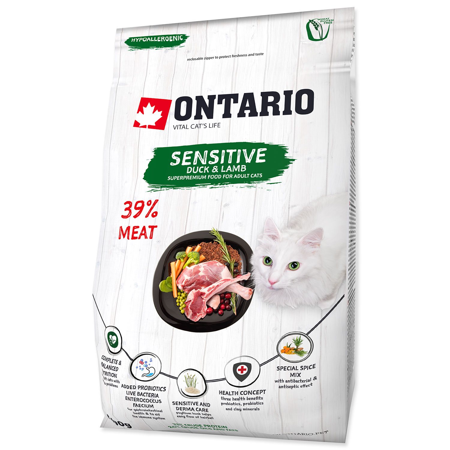 Krmivo Ontario Cat Sensitive/Derma 0,4kg