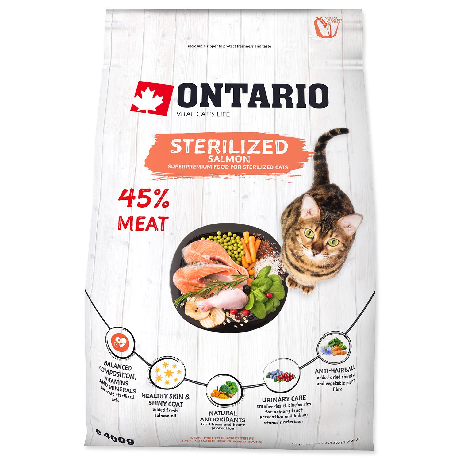 Krmivo Ontario Cat Sterilised Salmon 0,4kg-KS