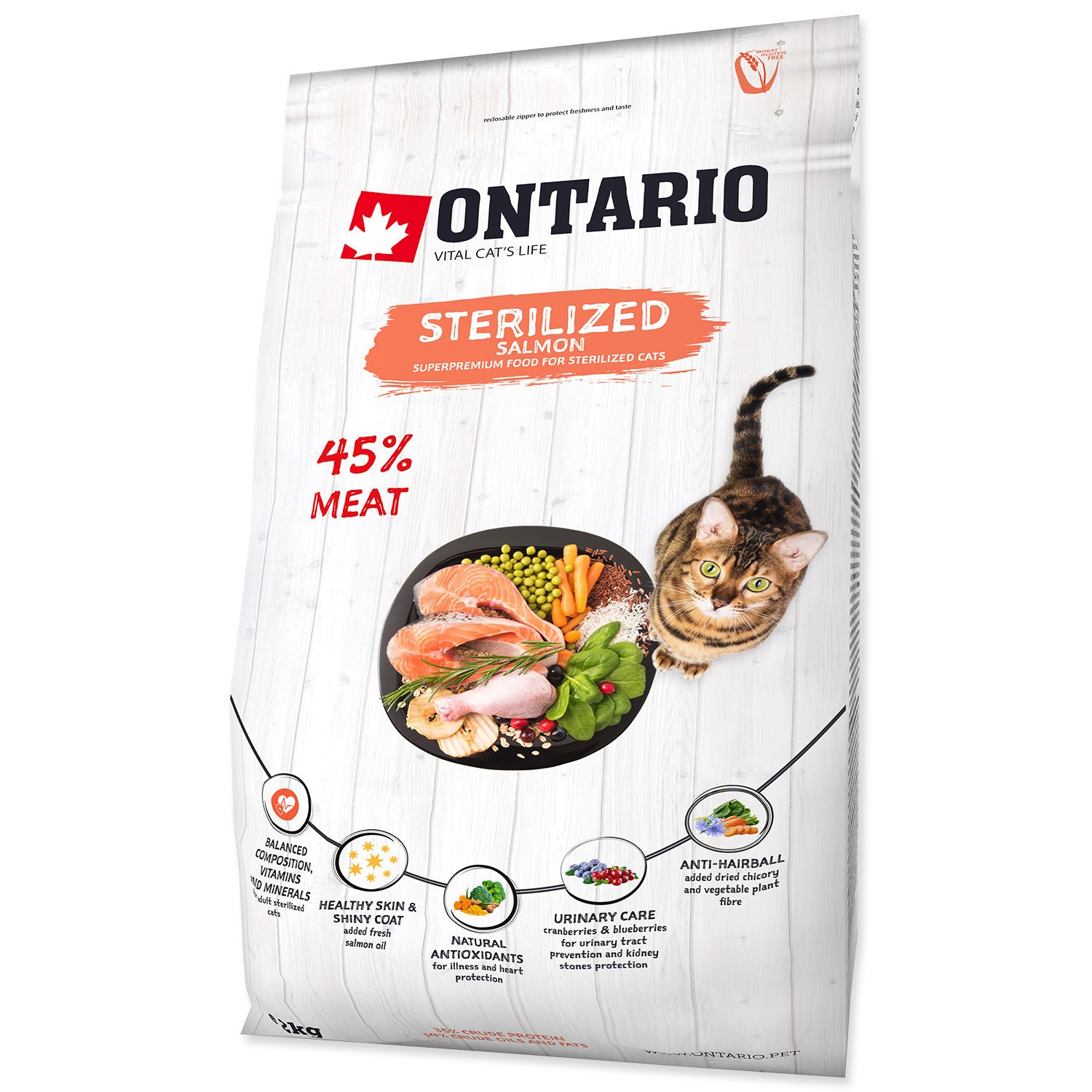 Krmivo Ontario Cat Sterilised Salmon 2kg-KS