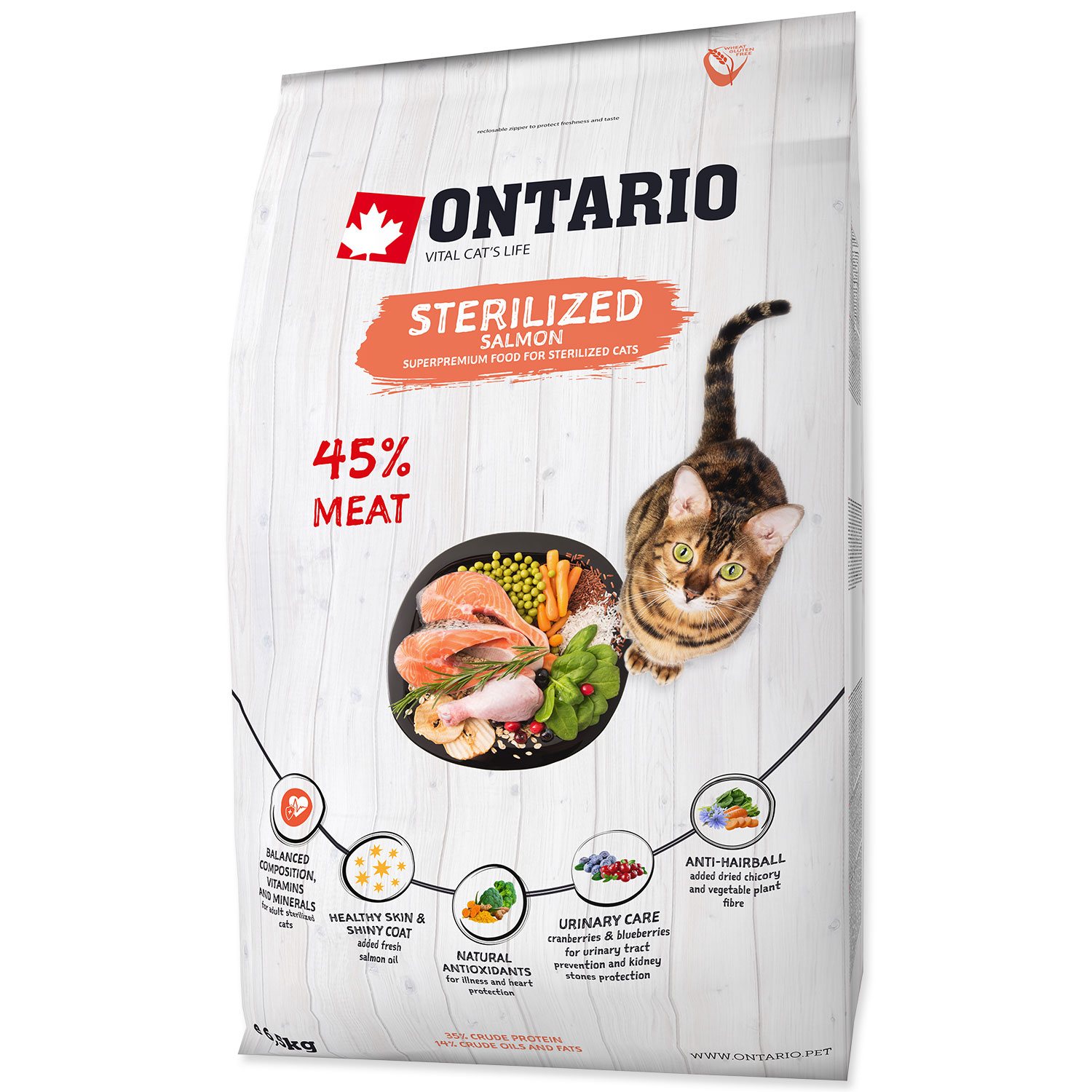 Krmivo Ontario Cat Sterilised Salmon 6,5kg-KS