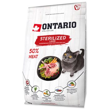 Krmivo Ontario Cat Sterilised Lamb 0,4kg-KS