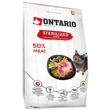 Krmivo Ontario Cat Sterilised Lamb 2kg-KS