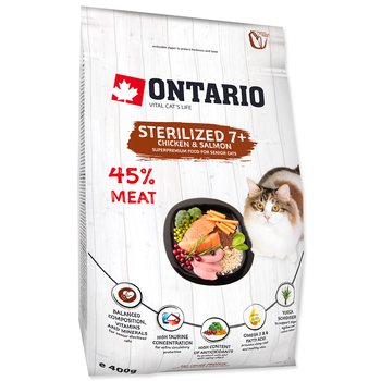 Krmivo Ontario Cat Sterilised 7+ Senior 0,4kg-KS
