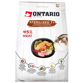 Krmivo Ontario Cat Sterilised 7+ Senior 2kg-KS