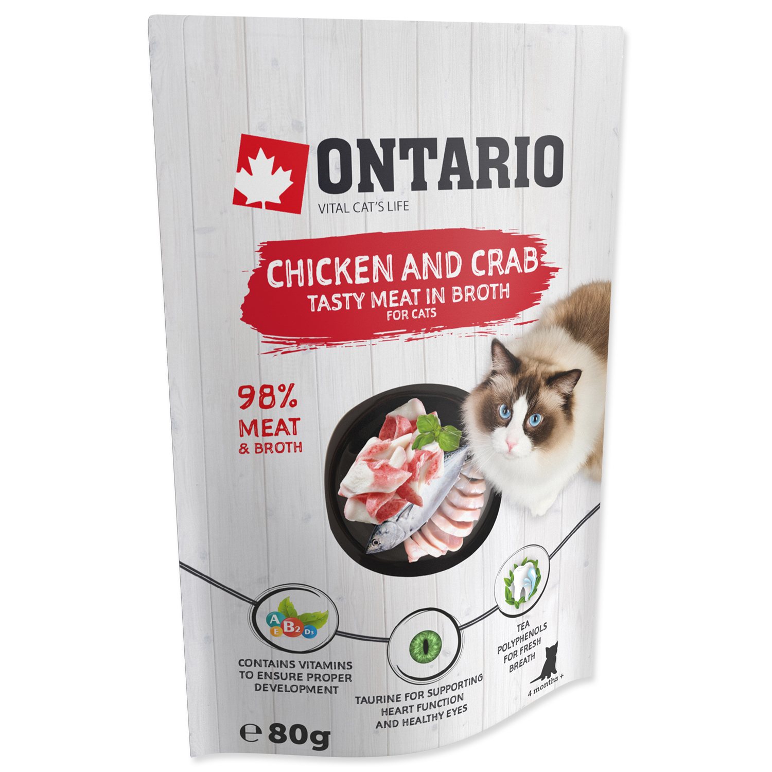 Kapsička Ontario kuře a krab ve vývaru 80g-KS
