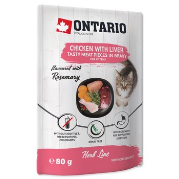 Kapsička Ontario Kitten kuře s játry v omáčce 80g-KS