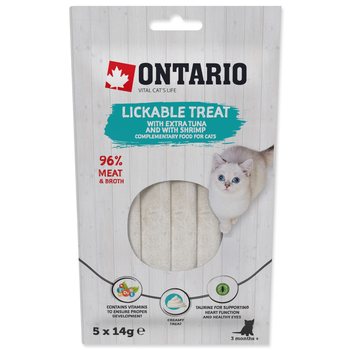 Pochoutka Ontario lízací extra tuňák a krevety 5x14g-KS