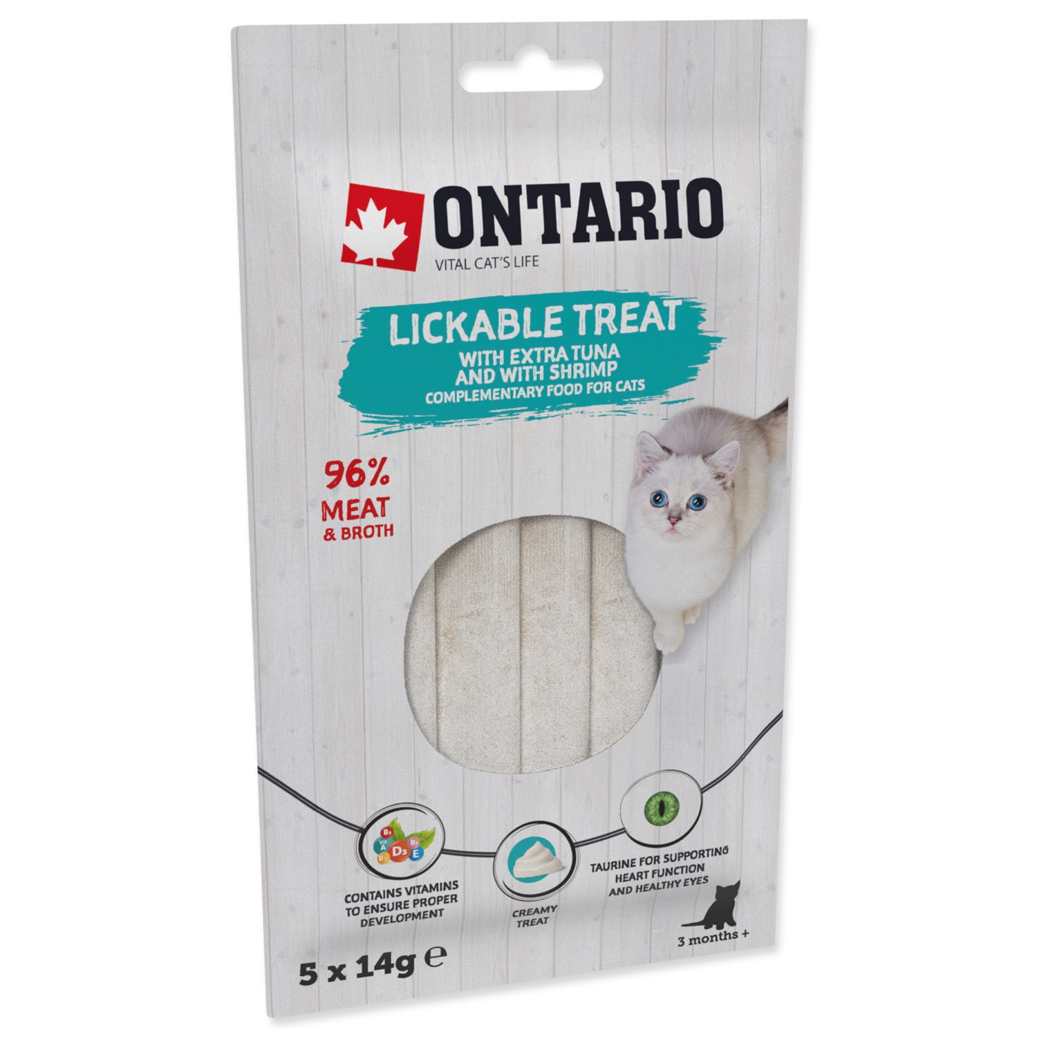 Pochoutka Ontario lízací extra tuňák a krevety 5x14g-KS