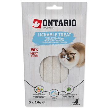 Pochoutka Ontario lízací extra tuňák a losos 5x14g-KS