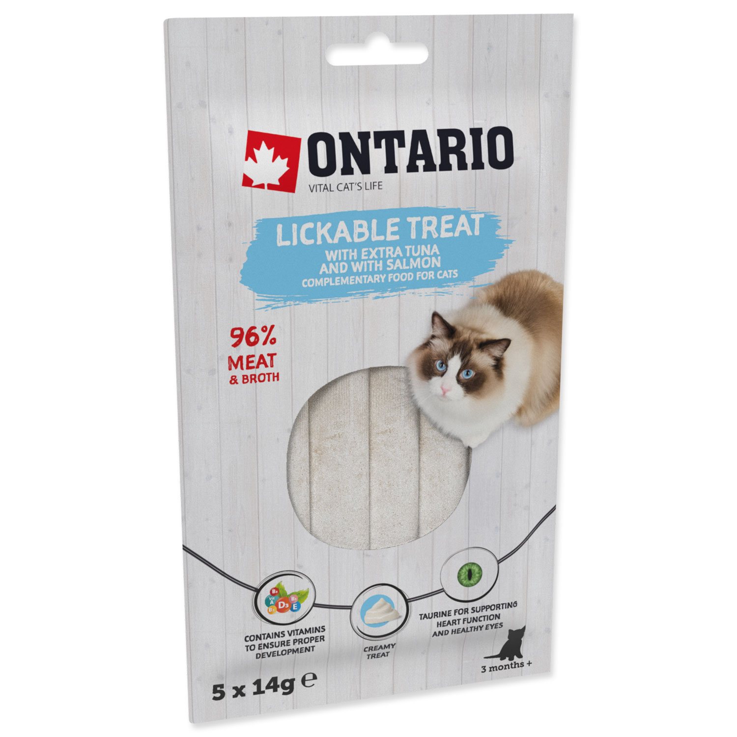 Pochoutka Ontario lízací extra tuňák a losos 5x14g-KS